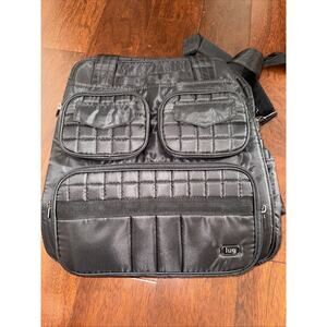 Lug Puddle Jumper Quilted Carry-On Black Bag Organizer Pockets Duffle Backpack